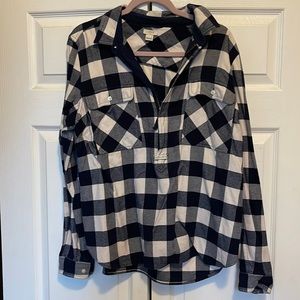 JCREW 3/4 Zip Flannel Shirt